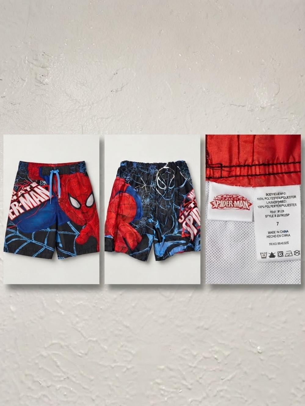 Marvel Spider-Man swim shorts Size 7 - Picture 3 of 3